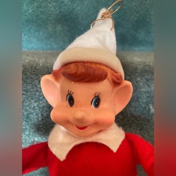 Vintage Elf Knee Hugger Shelf sitter LARGE posable 15” to tip of hat. So RETRO - Picture 5 of 6